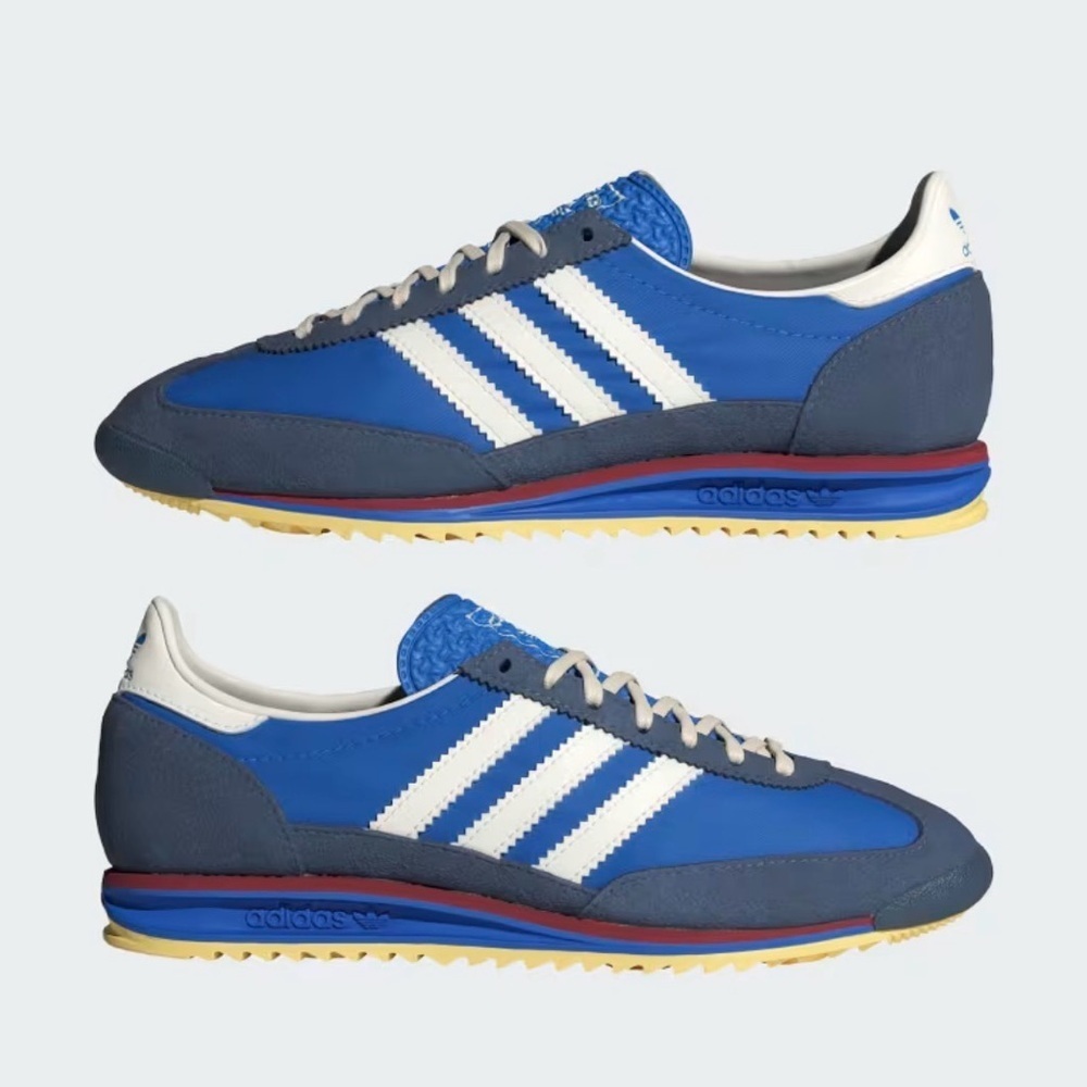 adidas Blue Retro Runner Sneakers with White Stripes